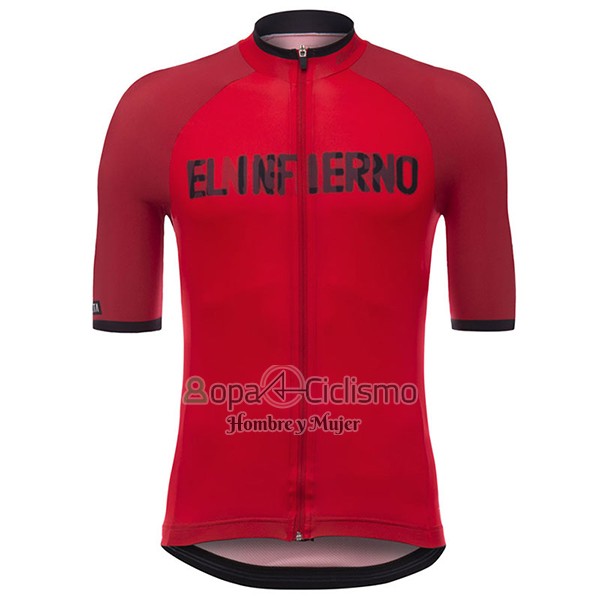 Angliru Vuelta Espana Ropa Ciclismo Culotte Corto 2017 Hombre Mangas Cortas Rojo